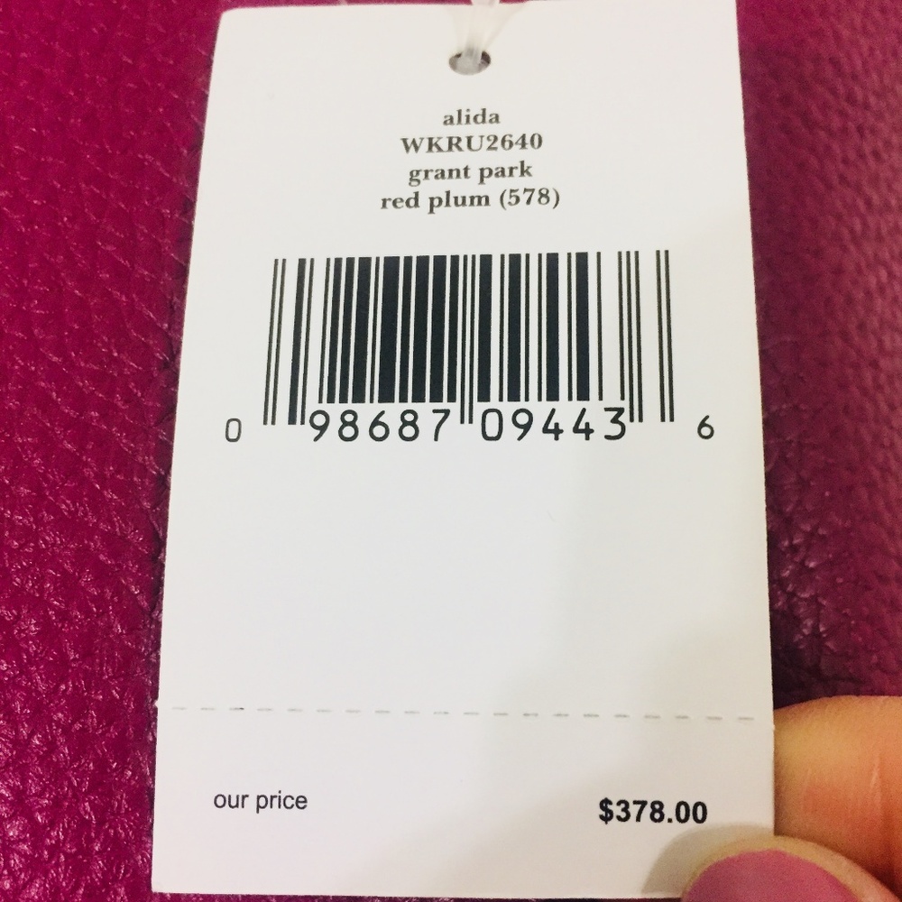 SOLD NWT KATE SPADE ALIDA GRANT PARK RED PLUM BAG - Picture 3 of 5